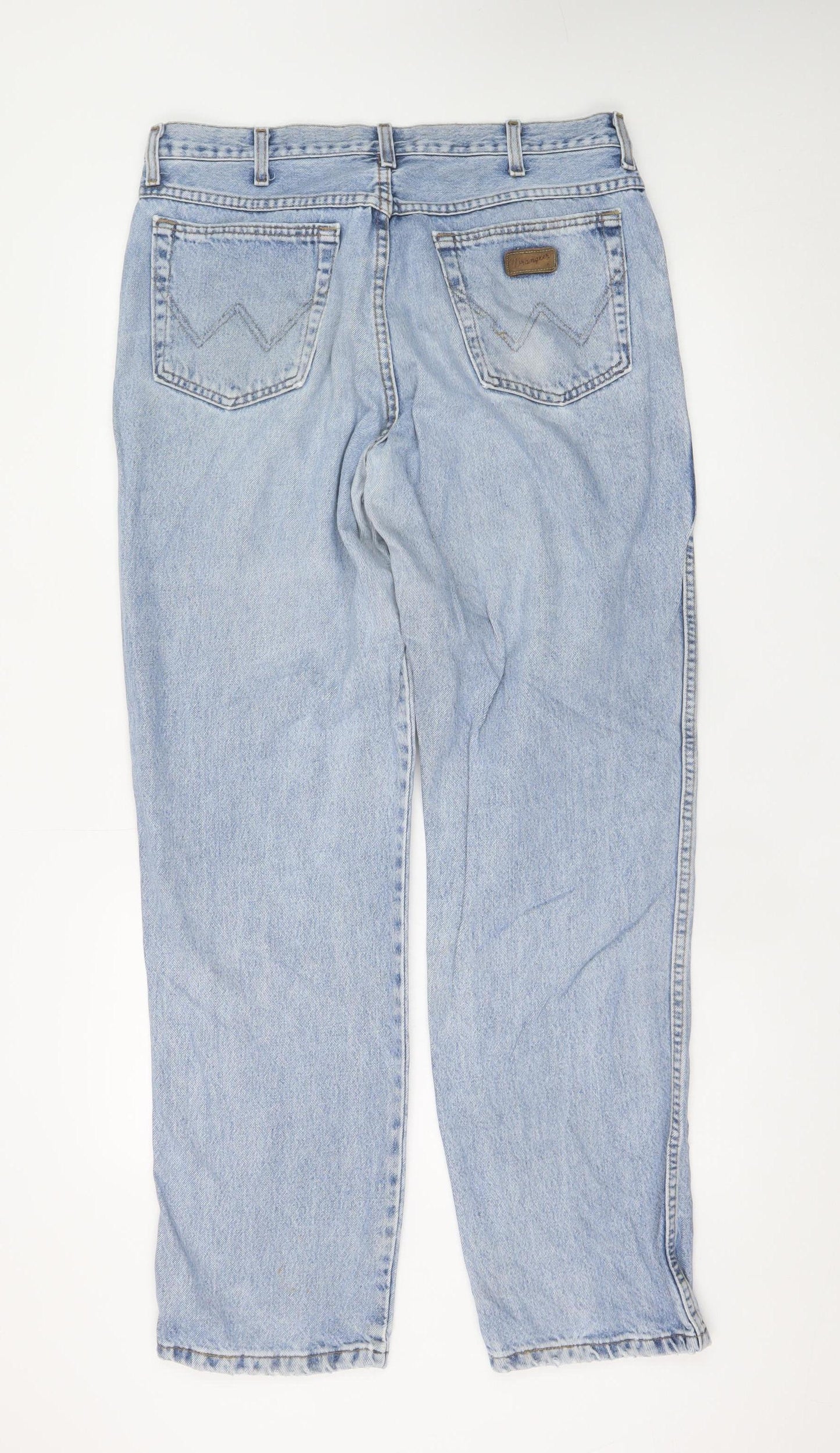 Wrangler Men's Blue Light Wash Straight Jeans 36x32 Classic Denim