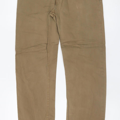 Wrangler Men's Beige Straight Fit Chino Trousers 30x32