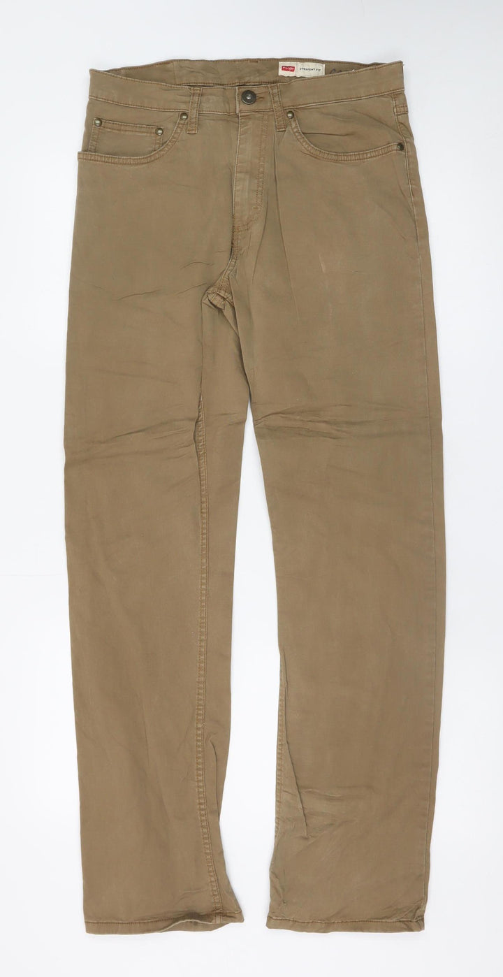 Wrangler Men's Beige Straight Fit Chino Trousers 30x32