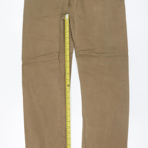 Wrangler Men's Beige Straight Fit Chino Trousers 30x32