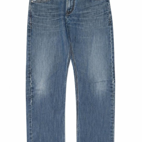 Levi's Men's Blue Straight Fit 30x32 Mid Rise Denim Jeans