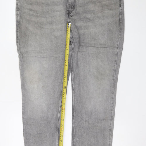 Levi's Men's Grey 38x30 Straight Denim Jeans Stretch Regular Fit