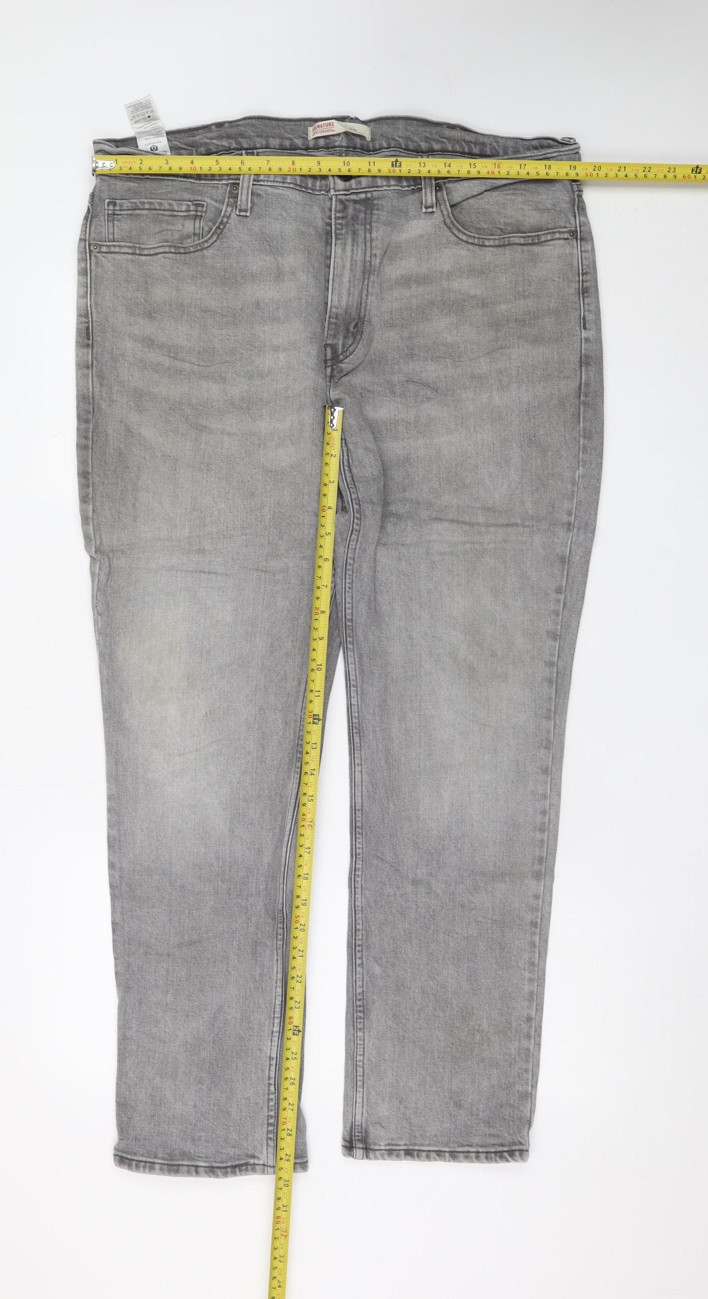 Levi's Men's Grey 38x30 Straight Denim Jeans Stretch Regular Fit