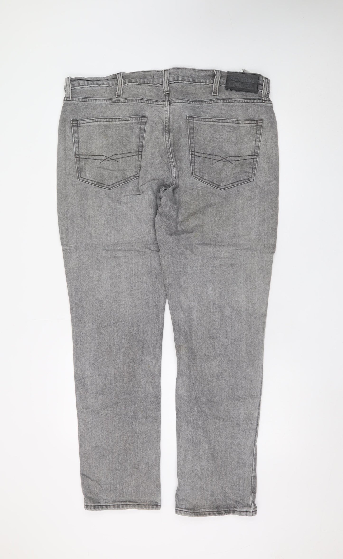 Levi's Men's Grey 38x30 Straight Denim Jeans Stretch Regular Fit