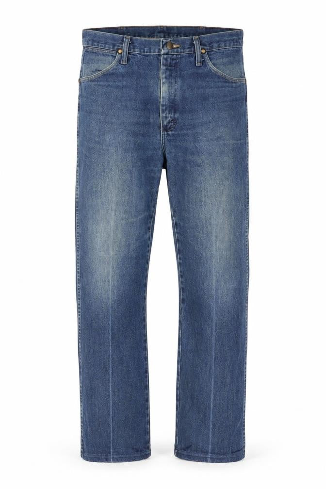 Wrangler Men's Blue 34x32 Straight Leg Regular Fit Denim Jeans