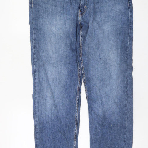 Levi’s Men Blue Straight Jeans W38 L32 Cotton Blend Denim