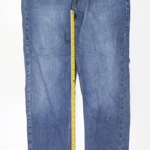 Levi’s Men Blue Straight Jeans W38 L32 Cotton Blend Denim