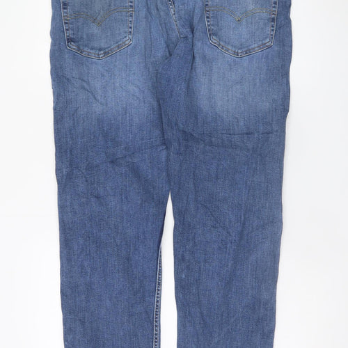 Levi’s Men Blue Straight Jeans W38 L32 Cotton Blend Denim