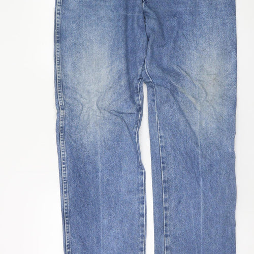 Wrangler Men's Blue Straight Leg Denim Jeans 36W 34L Regular Fit