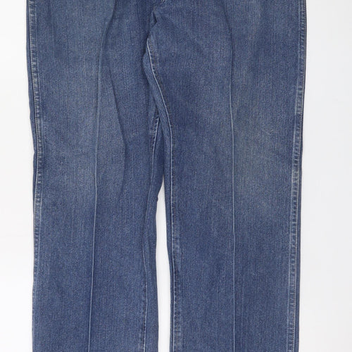 Wrangler Men's Blue Denim Straight Jeans 35x30 Classic Fit