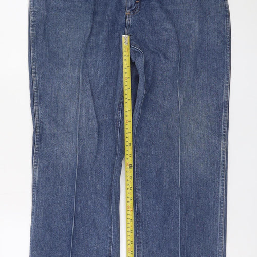 Wrangler Men's Blue Denim Straight Jeans 35x30 Classic Fit