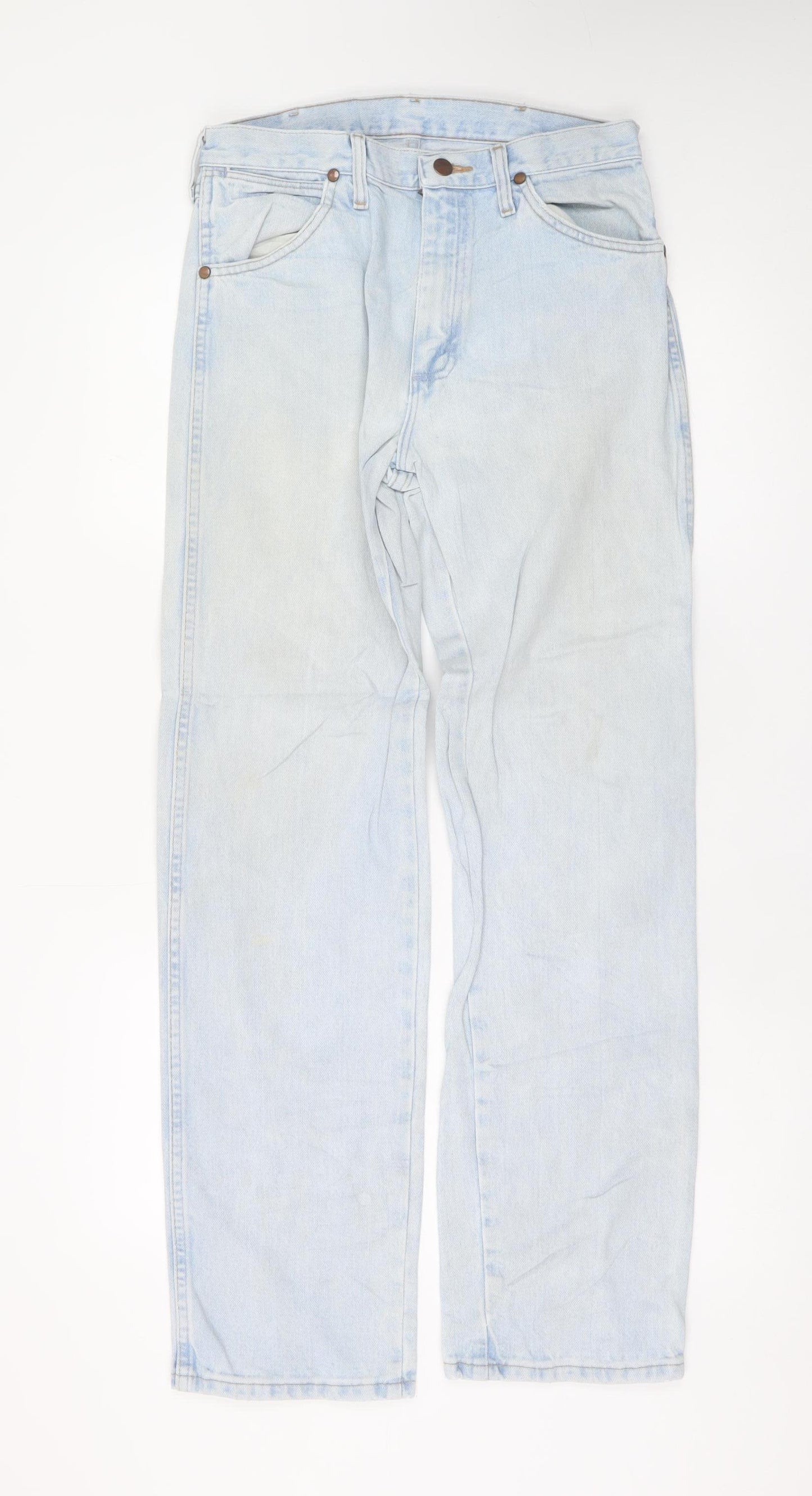 Wrangler Womens Blue 12 Straight Leg Light Wash Jeans