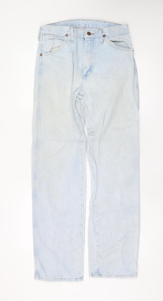 Wrangler Womens Blue 12 Straight Leg Light Wash Jeans