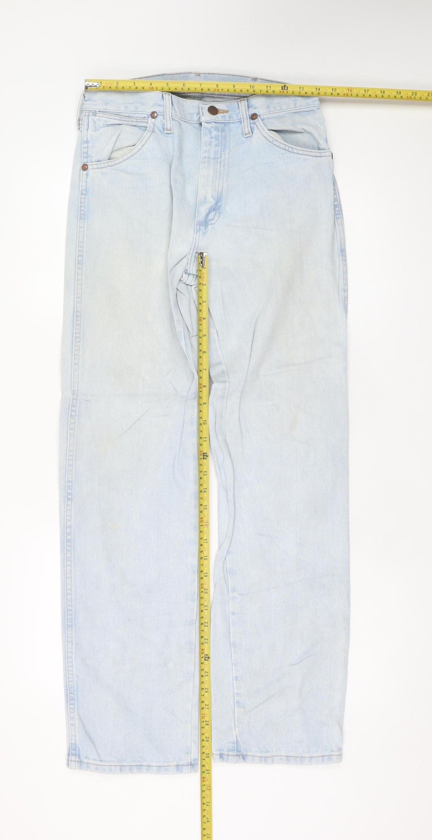 Wrangler Womens Blue 12 Straight Leg Light Wash Jeans