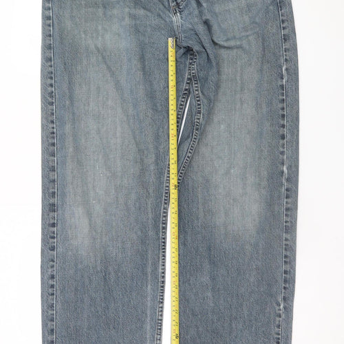 Wrangler Originals Men's Blue Loose Straight 36x34 Denim Jeans