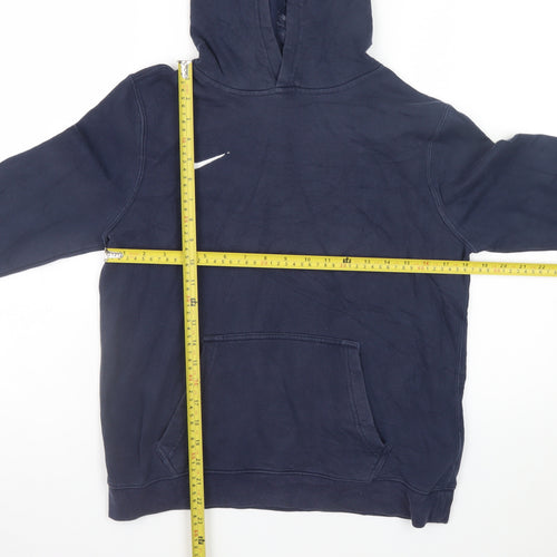 Nike Teens Blue Pullover Hoodie M Fleece Logo Sportswear