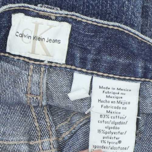 Calvin Klein Womens Blue Size 12 Cropped Cuffed Denim Jeans