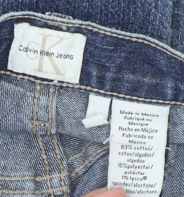 Calvin Klein Womens Blue Size 12 Cropped Cuffed Denim Jeans