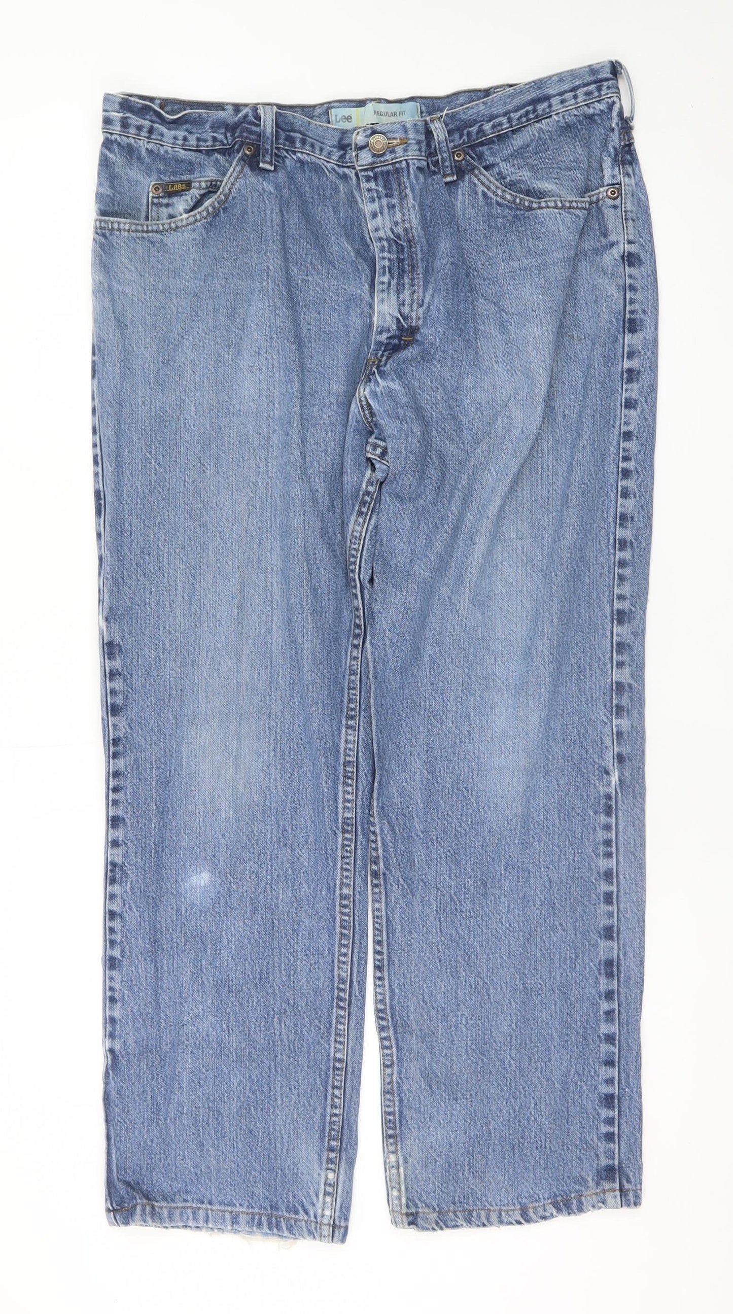 Lee Women Blue Regular Fit Straight Jeans Size 14 100% Cotton