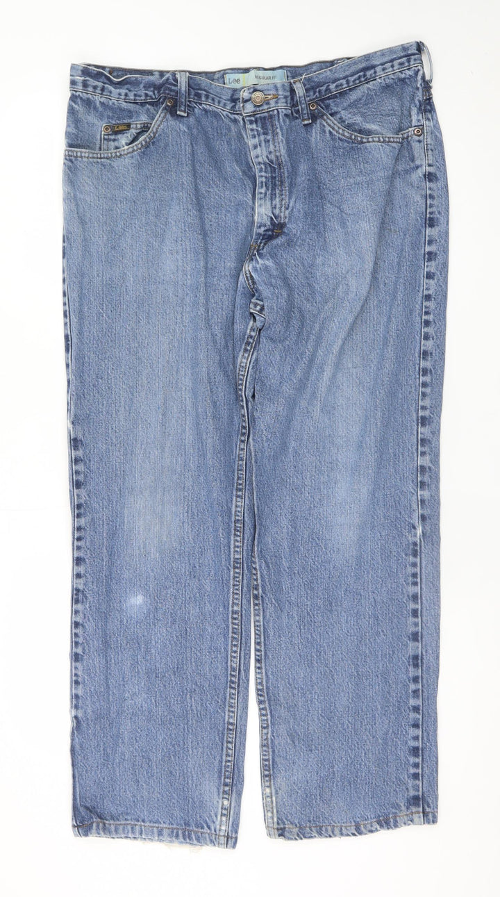 Lee Women Blue Regular Fit Straight Jeans Size 14 100% Cotton