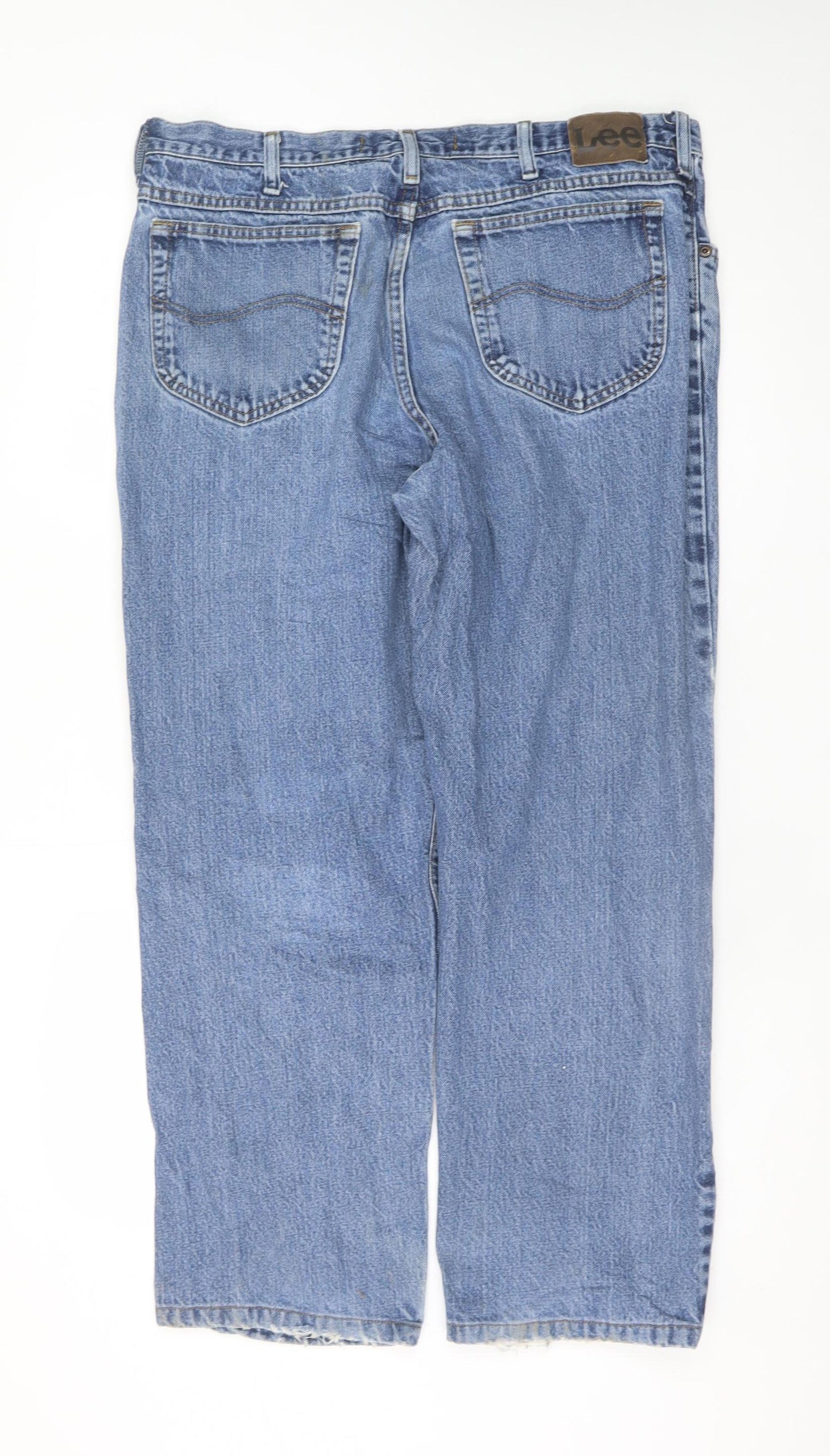 Lee Women Blue Regular Fit Straight Jeans Size 14 100% Cotton