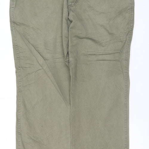 Wrangler Men's Green 38x32 Chino Cotton Straight Trousers
