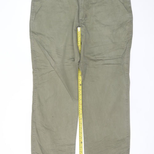 Wrangler Men's Green 38x32 Chino Cotton Straight Trousers