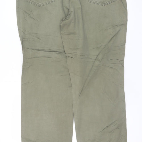 Wrangler Men's Green 38x32 Chino Cotton Straight Trousers