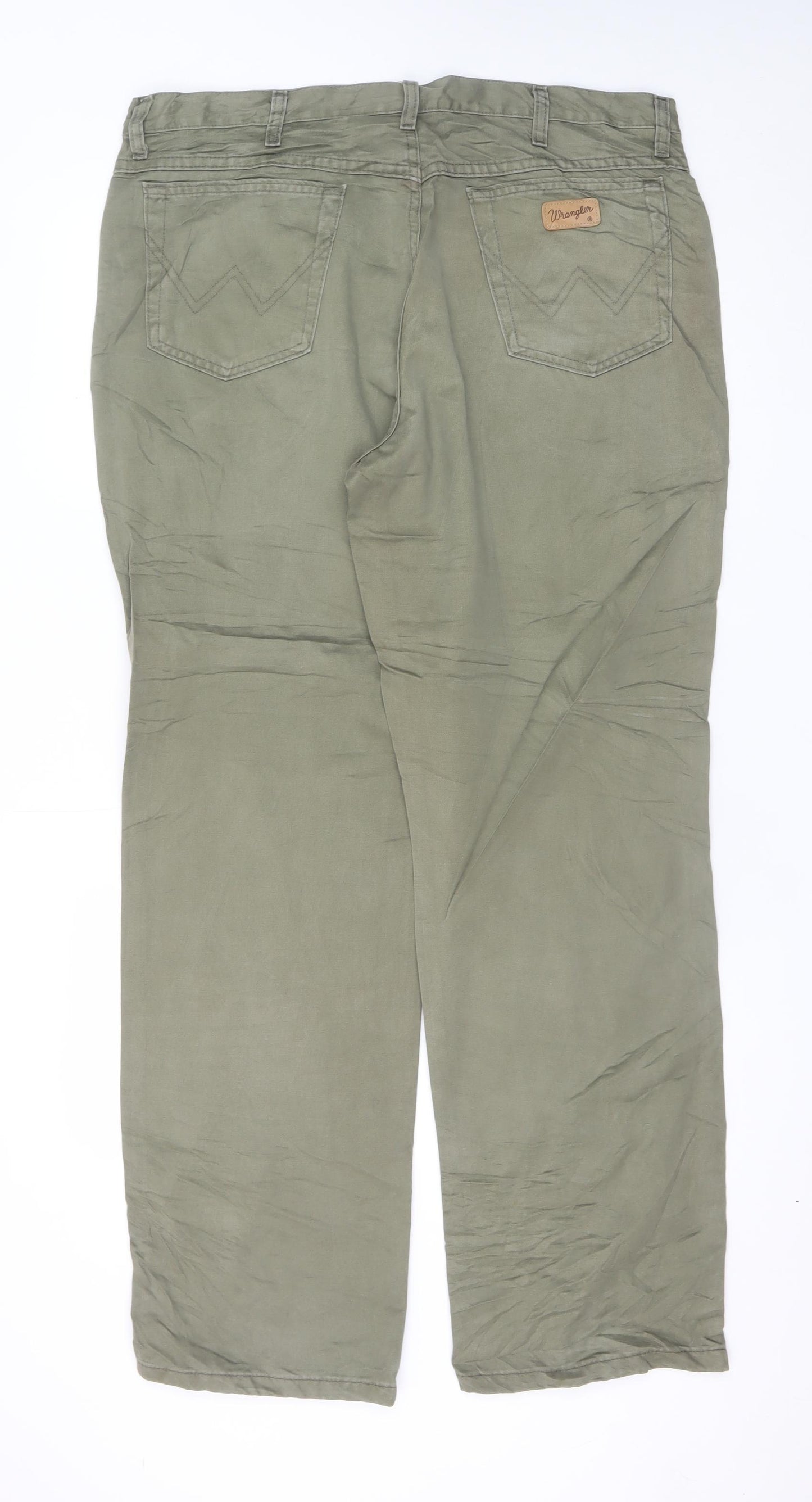 Wrangler Men's Green 38x32 Chino Cotton Straight Trousers