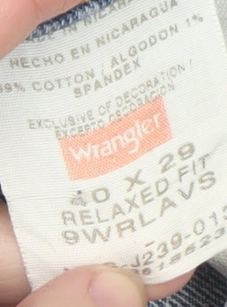 Wrangler Men's Blue 40x29 Relaxed Fit Straight Denim Jeans