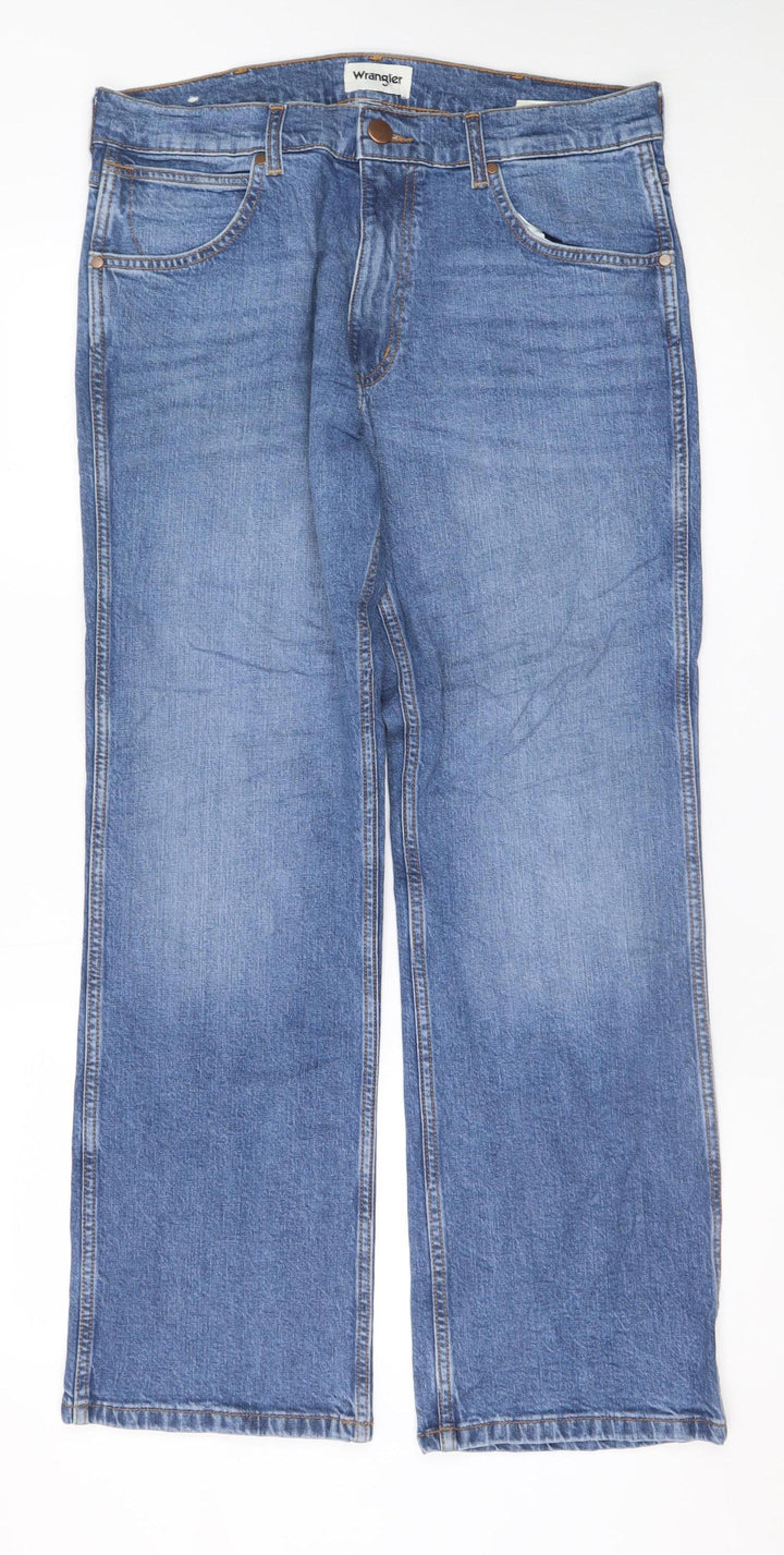 Wrangler Men's Blue Bootcut Denim Jeans W33 L30 Regular Fit