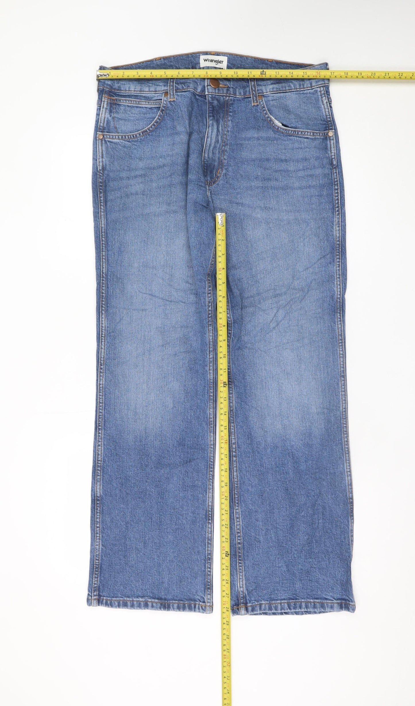 Wrangler Men's Blue Bootcut Denim Jeans W33 L30 Regular Fit