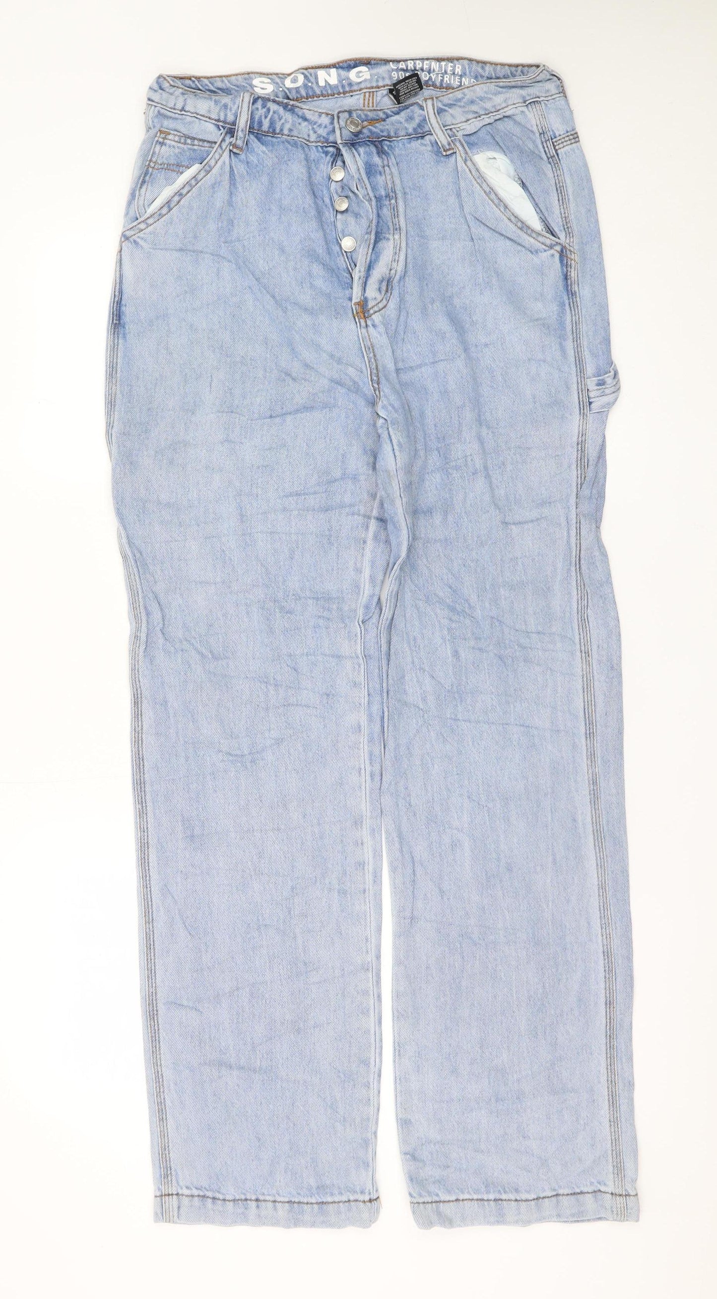 S.O.N.G Men's Blue 28 Straight Leg Denim Jeans