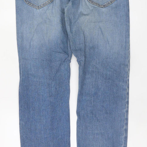 Lee Men's Blue Daren Zip Fly Straight Denim Jeans W32 L34