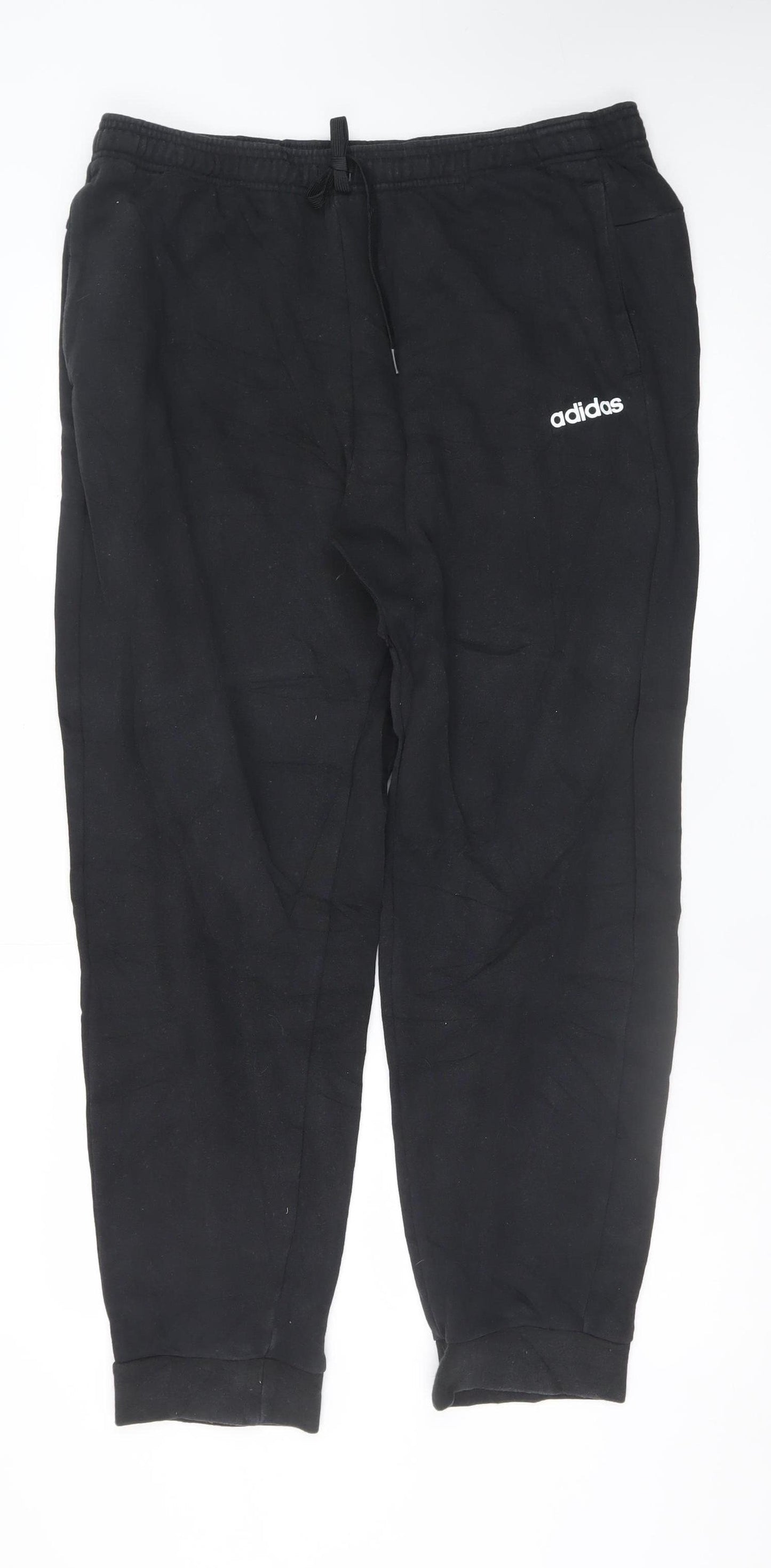 Adidas Men's Black XL Jogger Trousers Cotton Blend Fleece