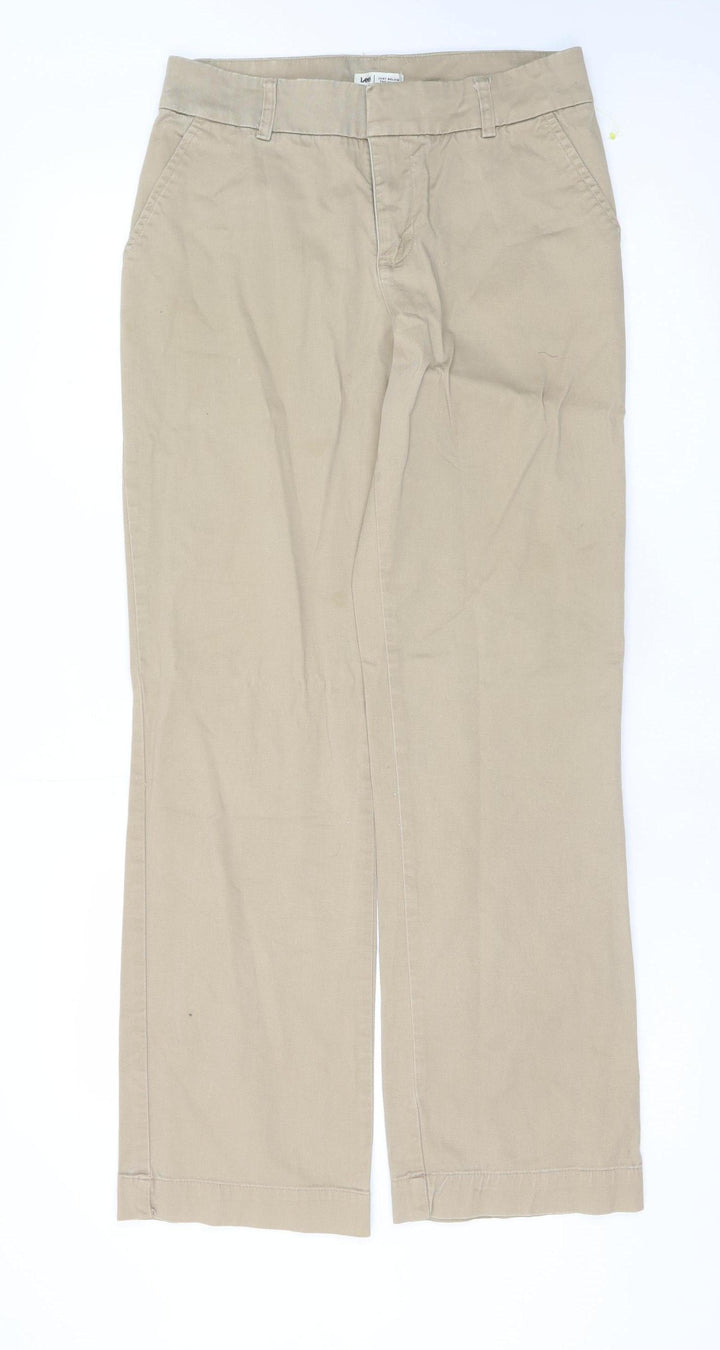 Lee Men's Beige Chino Trousers M Regular Fit Stretch Cotton