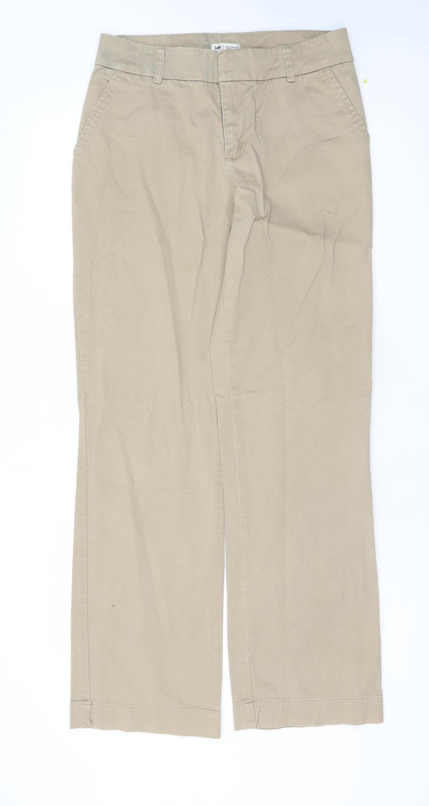 Lee Men's Beige Chino Trousers M Regular Fit Stretch Cotton