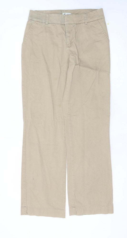 Lee Men's Beige Chino Trousers M Regular Fit Stretch Cotton