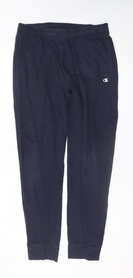 Champion Men's Black Jogger Trousers Size L Cotton Blend