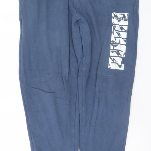 Puma Mens Blue XL Jogger Sweatpants with Logo Print