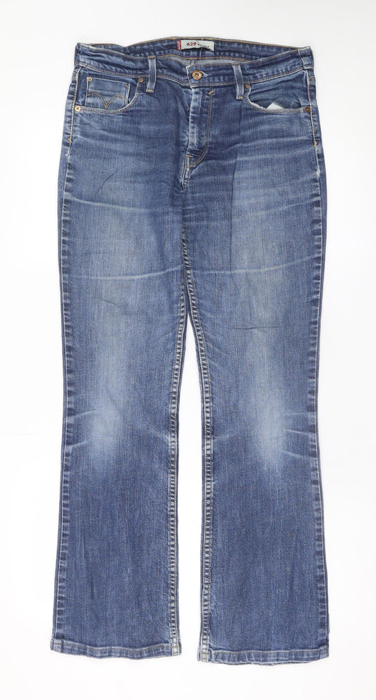 Levi's Women's Blue Bootcut Jeans Size 14 Regular Stretch Denim