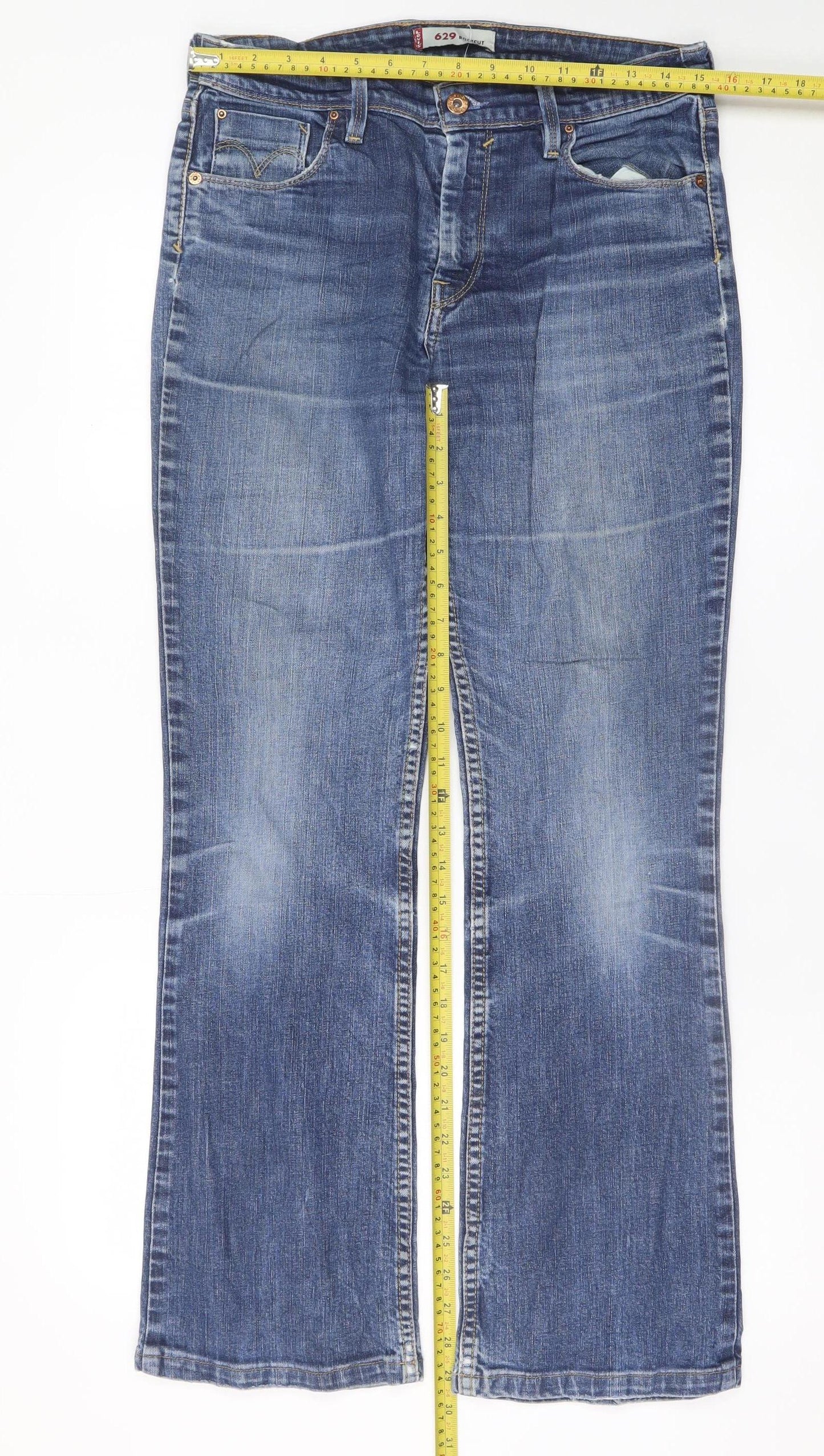 Levi's Women's Blue Bootcut Jeans Size 14 Regular Stretch Denim