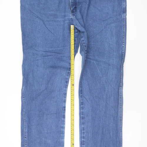 Wrangler Men's Blue 42x34 Straight Classic Denim Jeans
