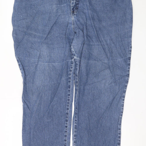 Lee Womens Blue Plus Size 22 Straight Leg Stretch Denim Jeans
