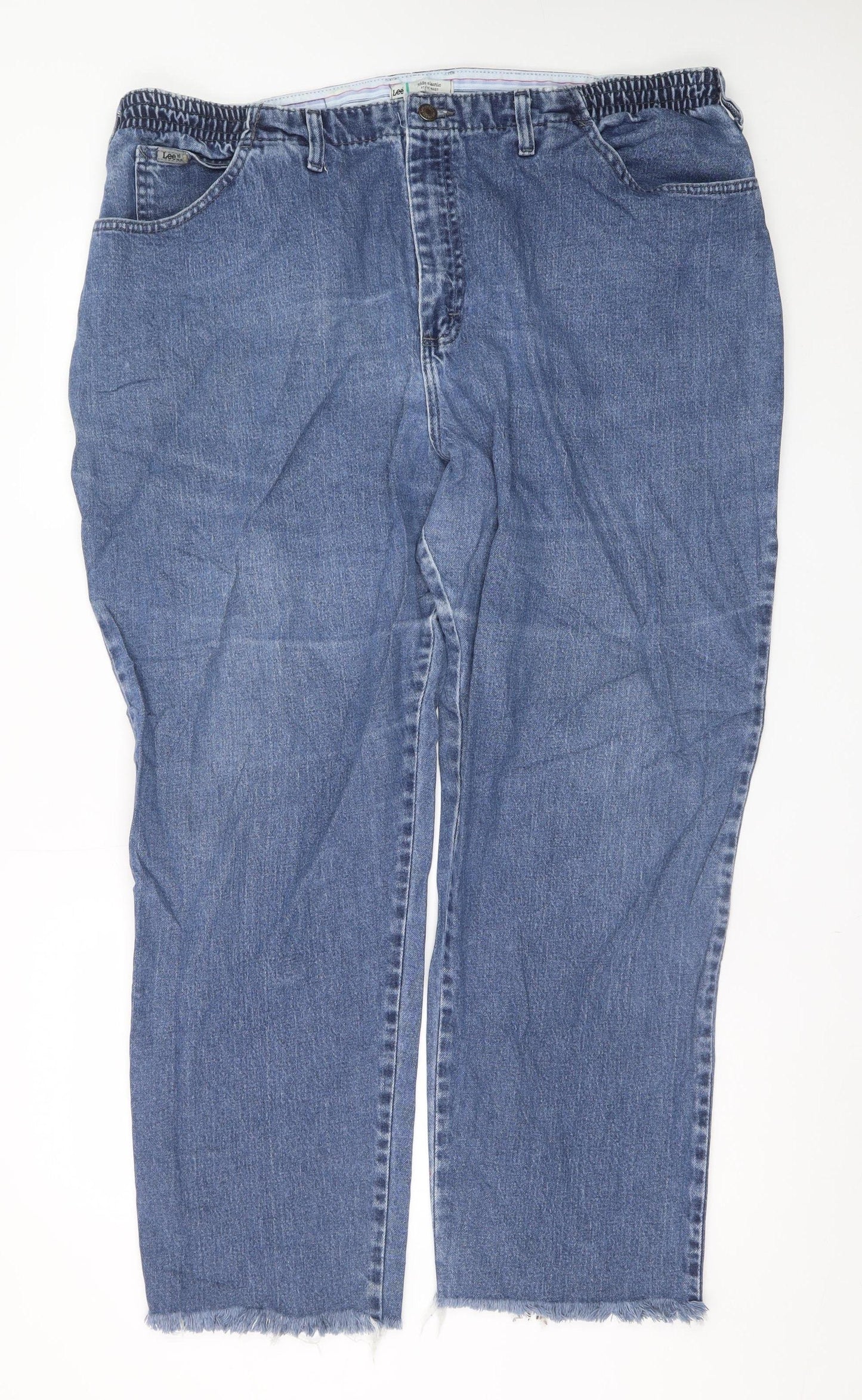 Lee Womens Blue Plus Size 22 Straight Leg Stretch Denim Jeans