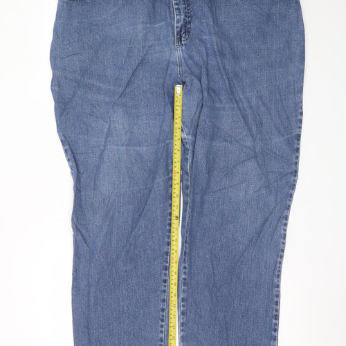 Lee Womens Blue Plus Size 22 Straight Leg Stretch Denim Jeans