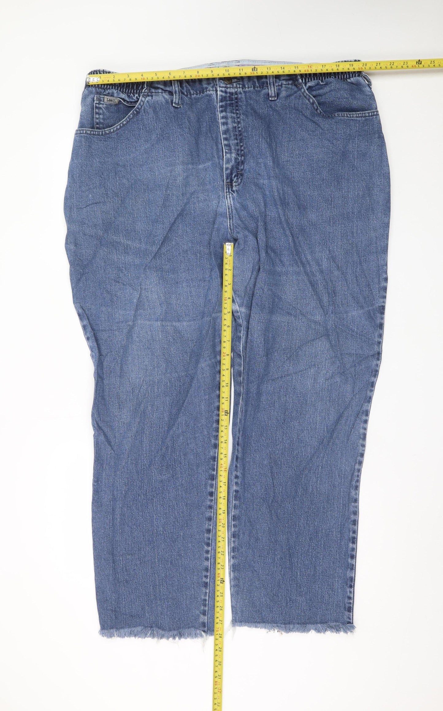 Lee Womens Blue Plus Size 22 Straight Leg Stretch Denim Jeans
