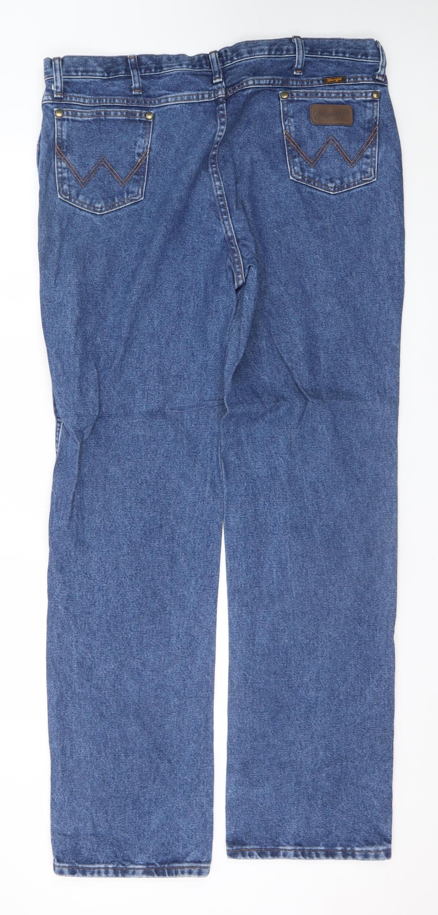 Wrangler Men's Blue Straight Leg Jeans 40x34 Regular Fit Denim