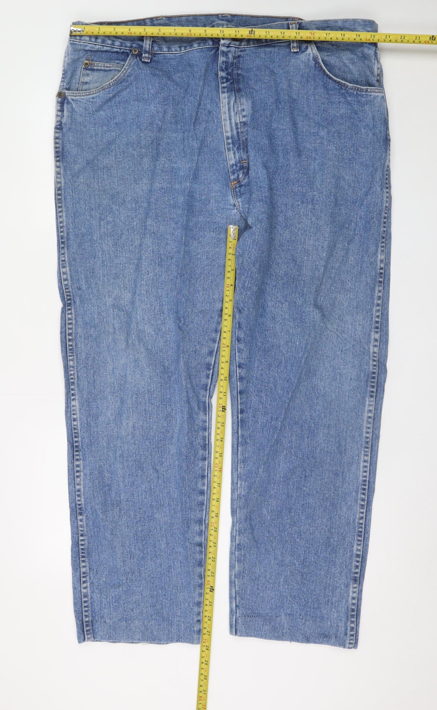 Wrangler Men's Blue 44x32 Straight Leg Denim Jeans Vintage USA Made