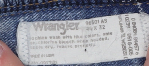 Wrangler Men's Blue 44x32 Straight Leg Denim Jeans Vintage USA Made